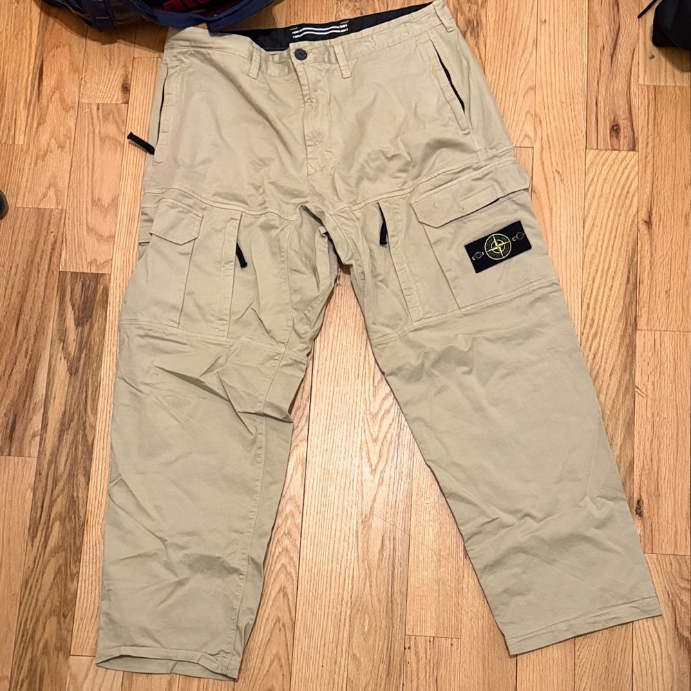 Stone Island Men's Khaki Cargo Pants